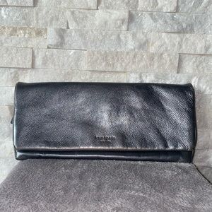 Kate Spade gunmetal fold over clutch